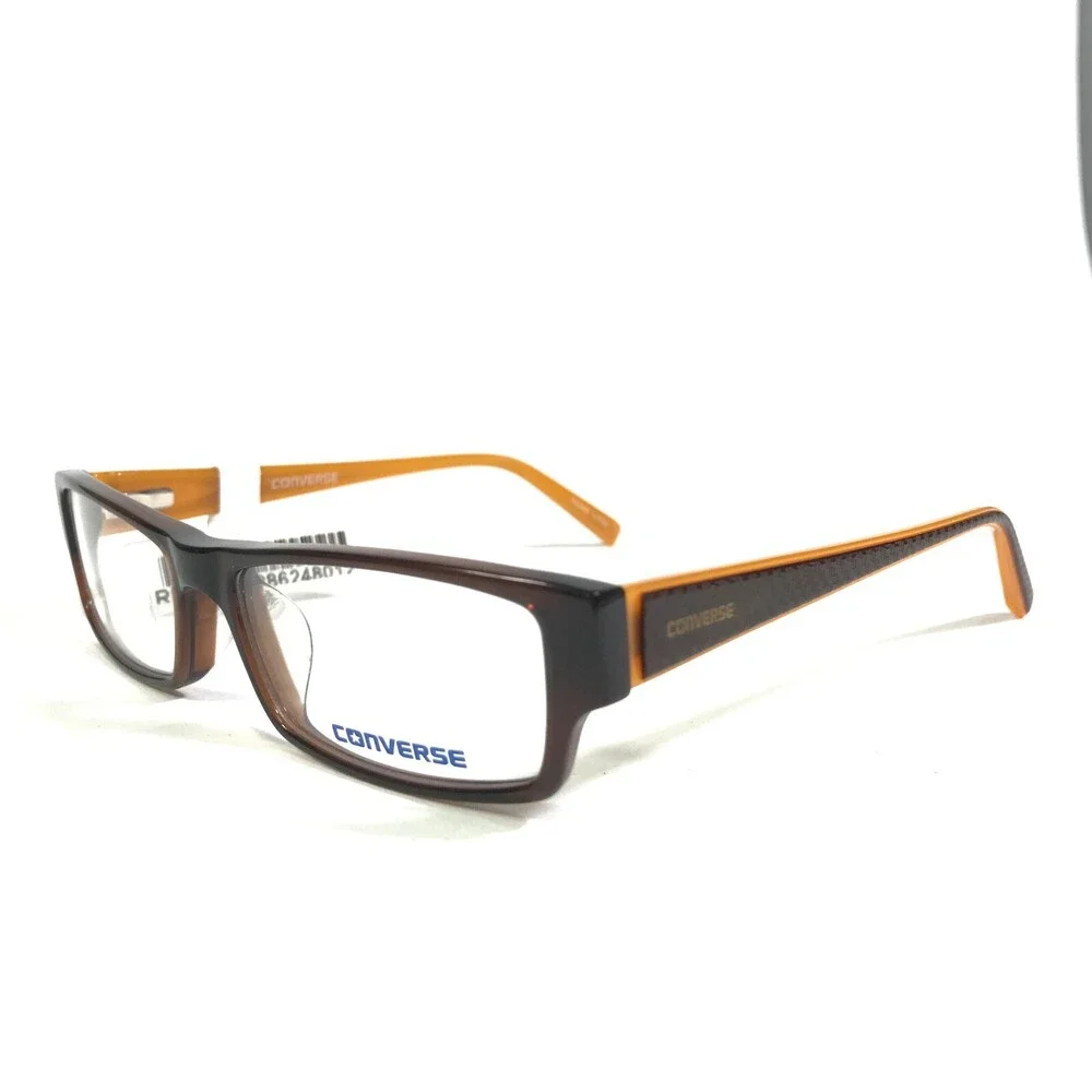 Converse Eyeglasses Frames Q004 UF BROWN Orange Rectangular Full Rim 51-15-135